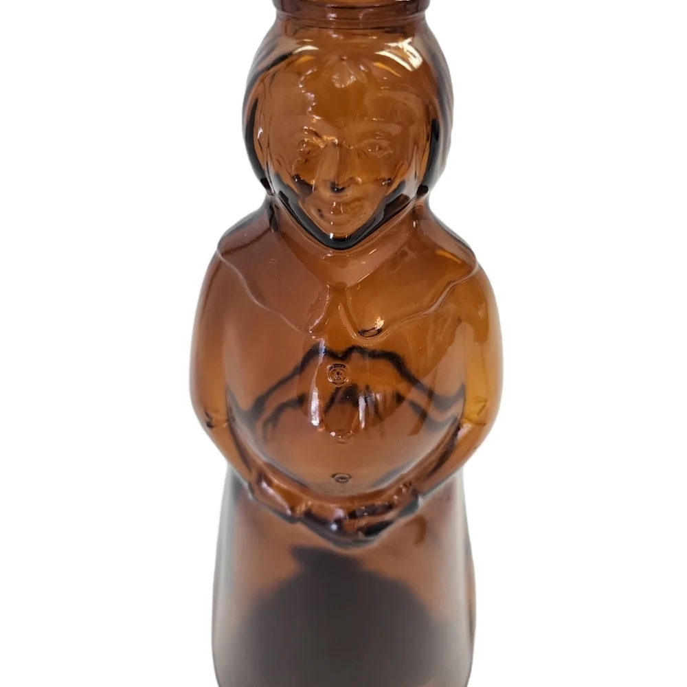 Mrs. Butterworth 10 inch Amber Glass Syrup Bottle 1964 - Picture 5 of 7